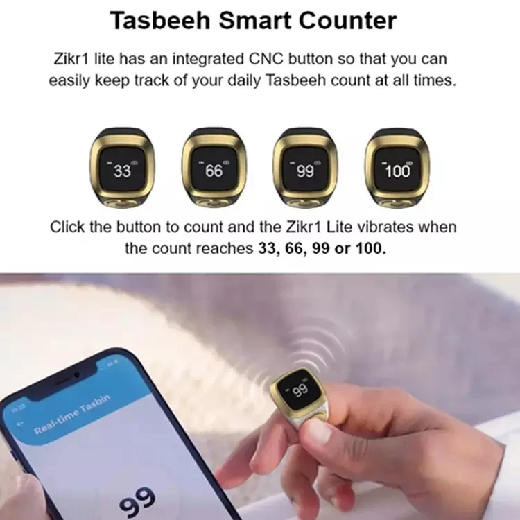 2023 Top Selling Payment Baby Smart Ring R4 Silver IQIBLA Zikr Lite