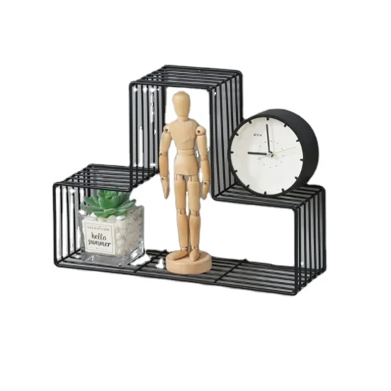 hot-selling home black wall metal decor shelf for books wall mounting rack cross shape floating wall shelf