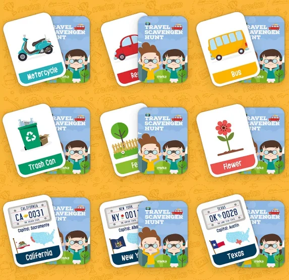 custom OEM children educational alphabet number fruits kid educational flash cards play cards with tin  for kids