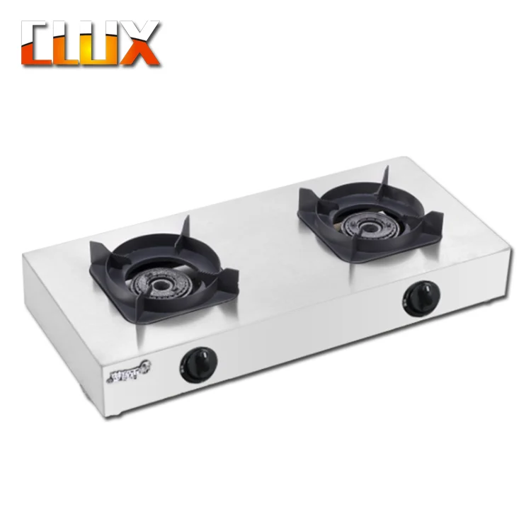 Нержавеющая сталь 2 газовые горелки Портативный Открытый газовая плита набор