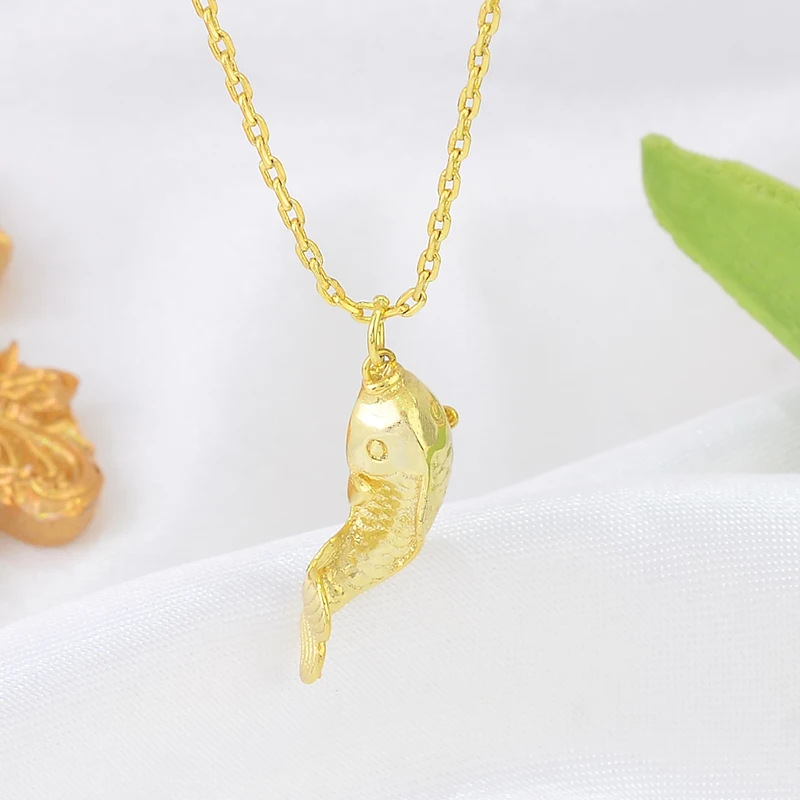 2023 Gold-plated Pendant  Necklace Pendant Good Luck Koi Jewelry Clavicle 925 sterling silver Chain For Woman