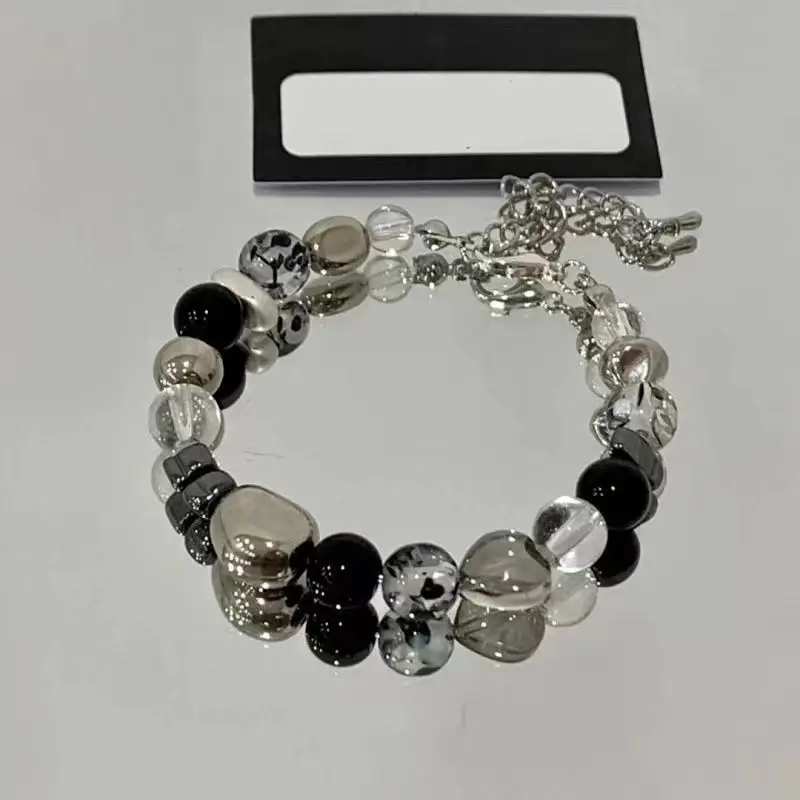 Ink Ink Black Knight Irregular Bracelet Female Exquisite Black Gallstone DIY Homemade Chinese Style Couple