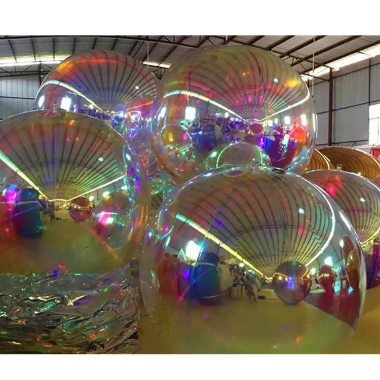 Цветной зеркальный отражающий шар из ПВХ на заказ, украшение на новый год, надувной Рождественский шар