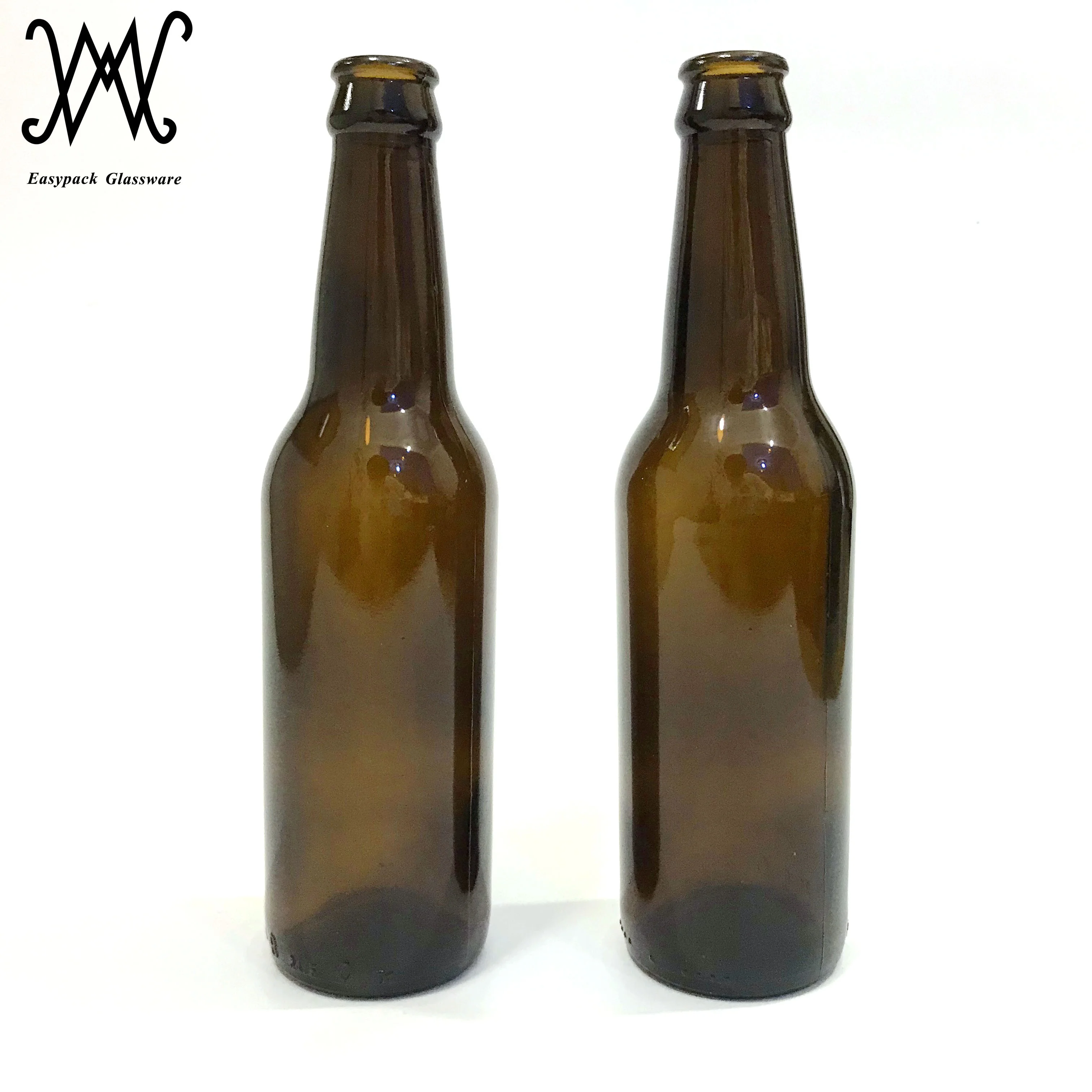 330ml dark brown amber glass beer bottle