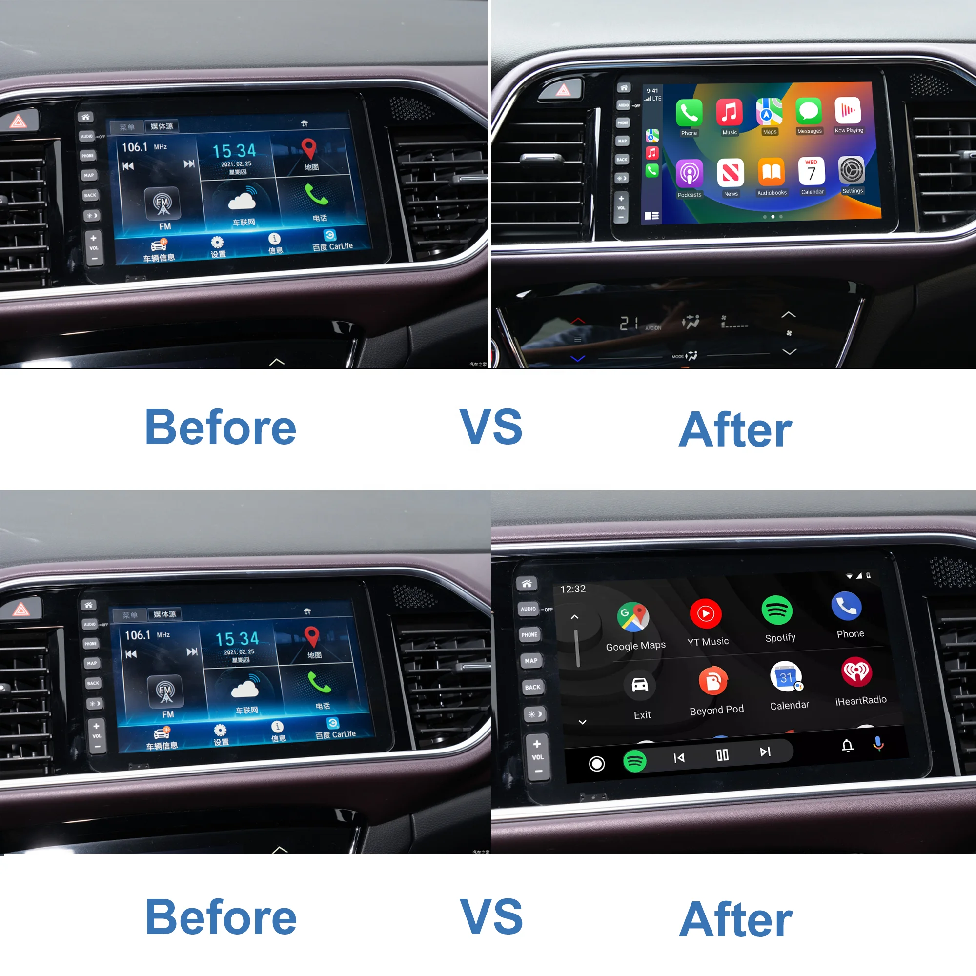 WIZCAR A2 Converter Real-time Maps Spotify Music Android Auto Adapter for HONDA MNV XNV VE1 eNS1 eNP1 For Android Phone