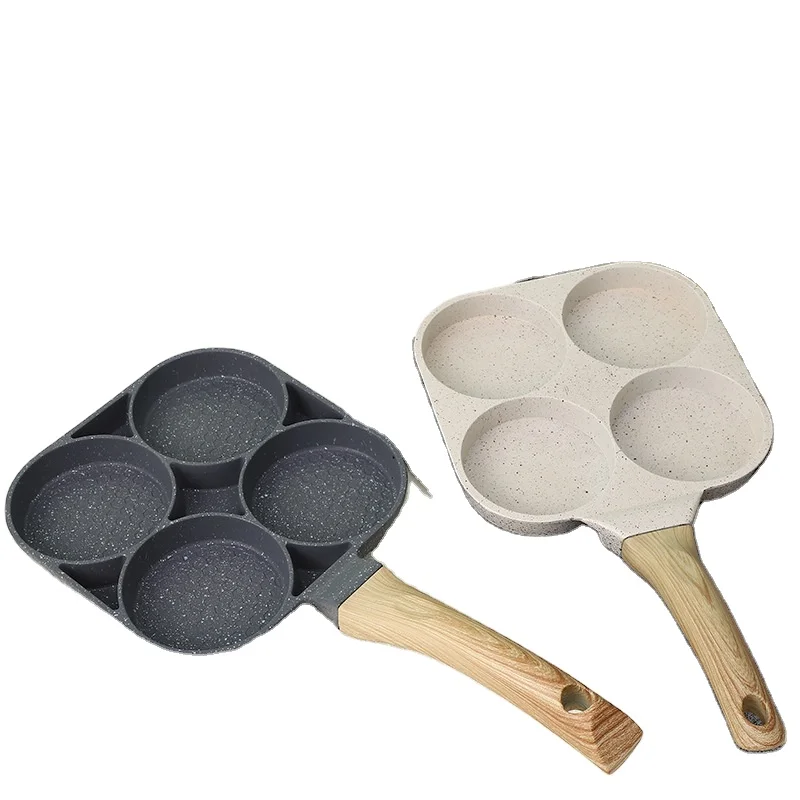 Modern Four-Hole Non-Stick Metal Egg Hamburr Pancake Pan for Breakfast Artifact Fried Egg Pan