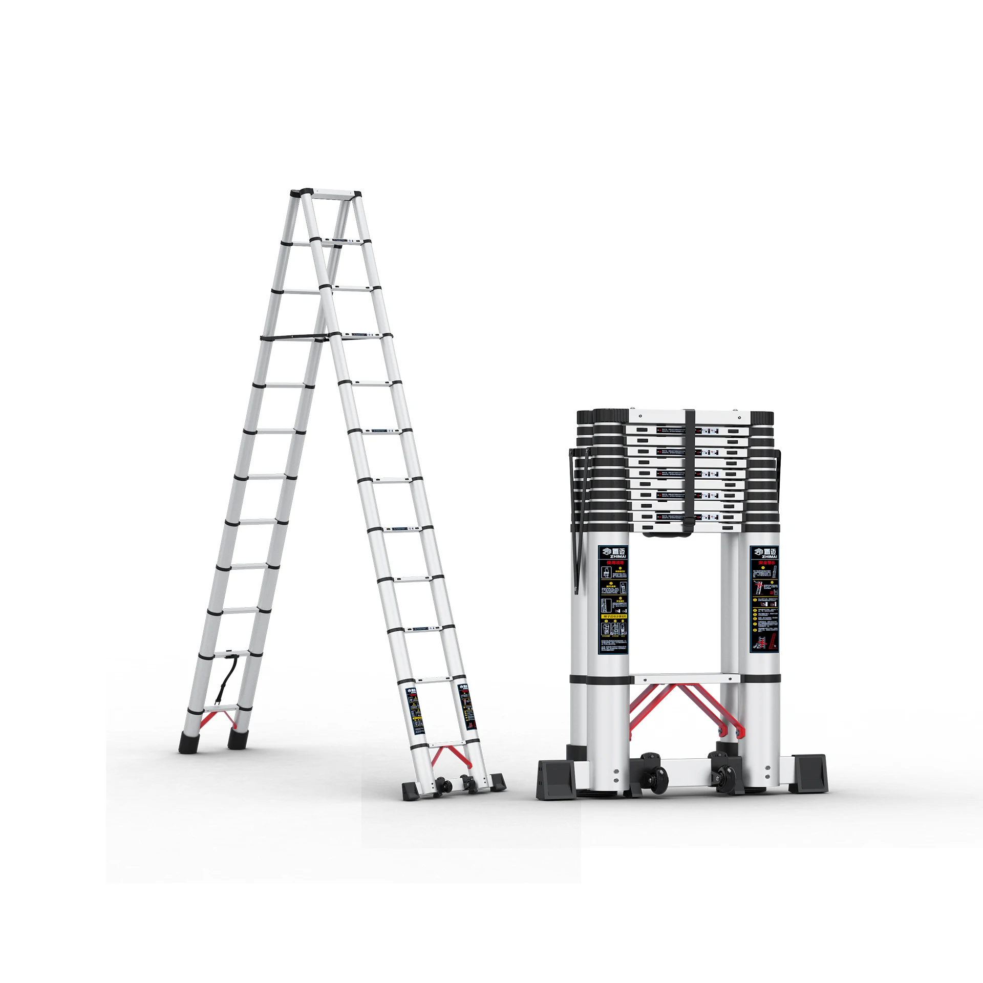 Engineering Herringbone household folding ladder 12 foot step ladder multifunctional telescopic ladder