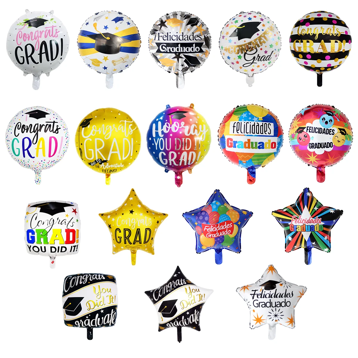 Factory custom accept OEM 18inch round shape happy birthday helium foil balloons globos feliz cumpleanos for party decoration