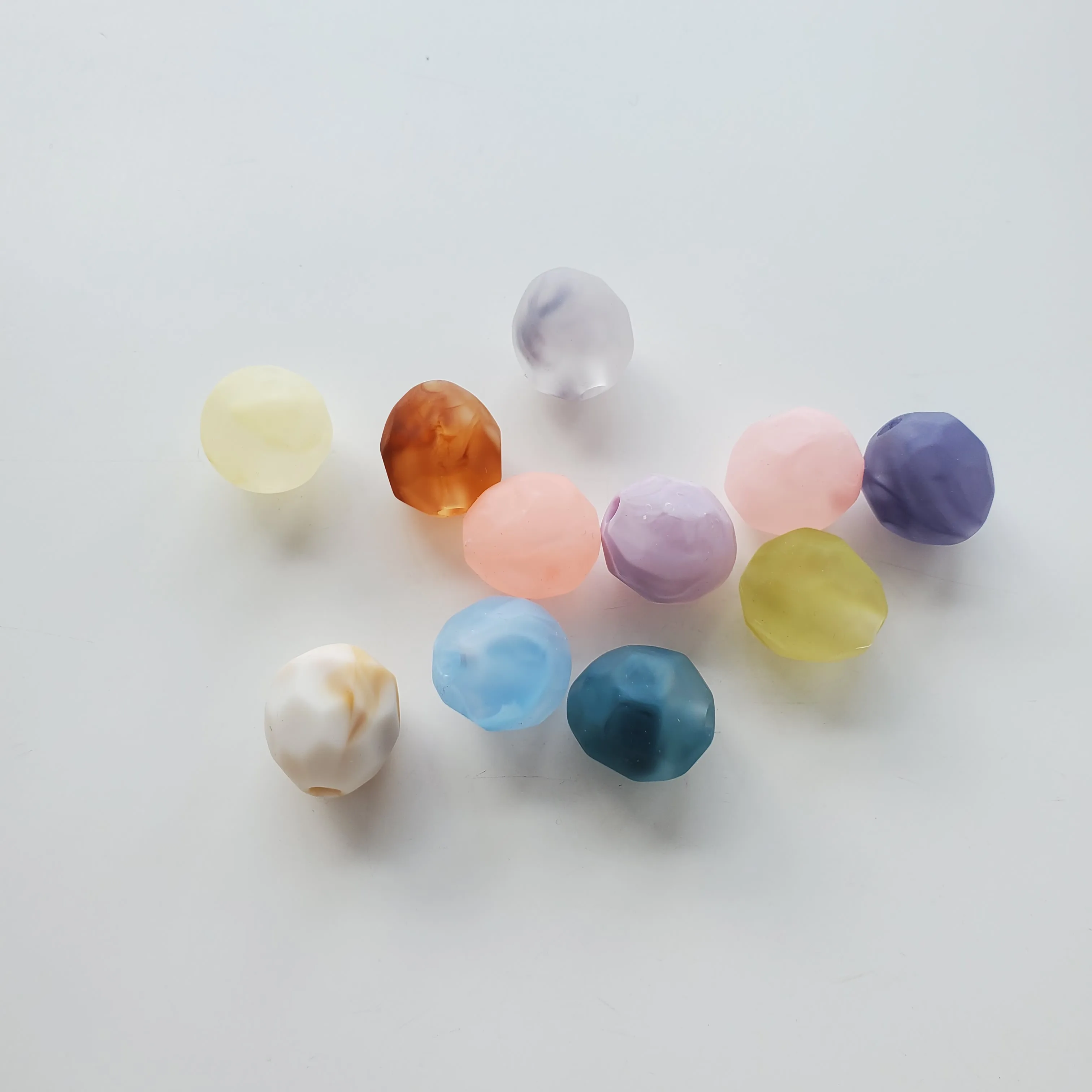 Cloudy Matte Faceted Oval Beads Acrylic 20mm Straight Hole 100Pcs Bubble gum Beads For Necklace Bracelet Kids DIY Jewelry