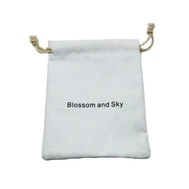 Серые Хлопковые сумочки для ювелирных изделий на шнурке с индивидуальным принтом