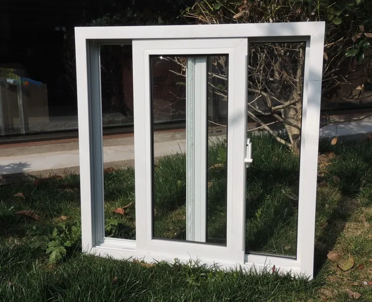 Soundproof Windproof Hurricane Impact Glass UPVC windows Single Double Glazed Vinyl Sliding PVC Windows