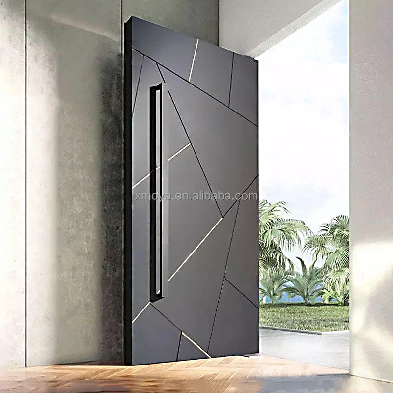 Villa Front Entry Iron Pivot Door 8 Foot Interior Door Turkish Wrought Iron Security Door Modern Glass Steel Swing Manual CN;FUJ