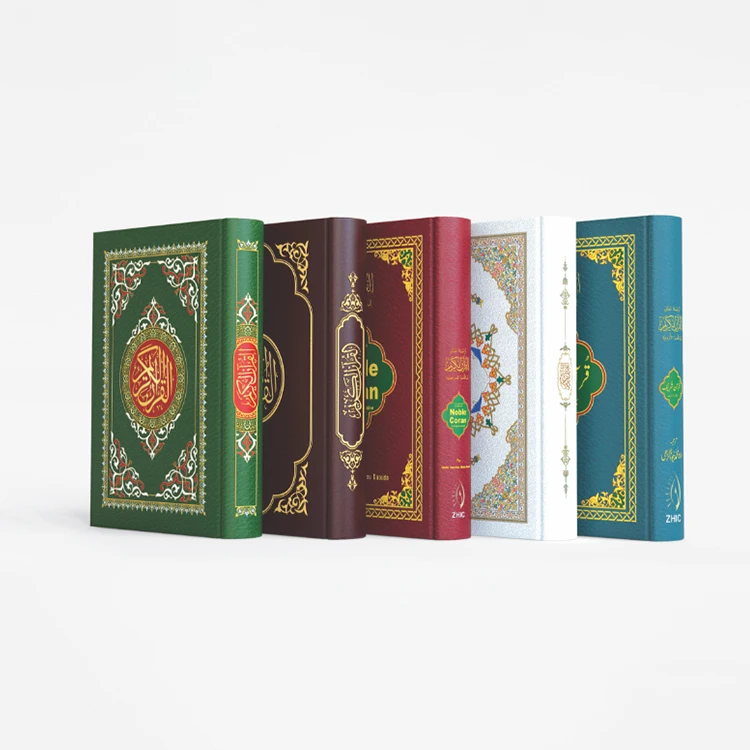 
custom printing colored cover mini small pocket stand al holy rainbow pink white livre islam quran translation luxury gift books 