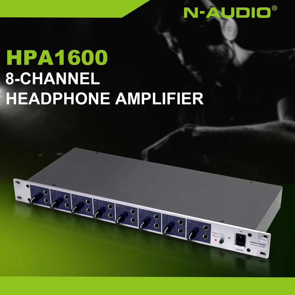 Studio professional 8 channel headphone amplifier HPA1600