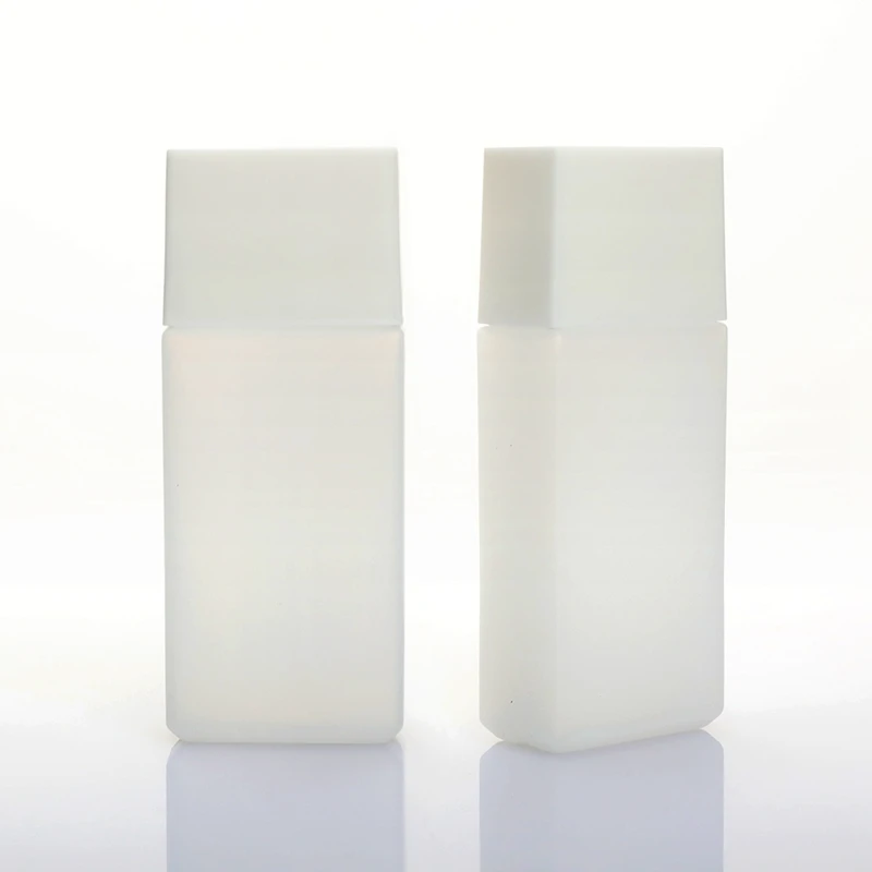 Wholesale Custom Empty Square Frosted Nozzle Squeeze Bottle White Screw Cap Plastic Bottles For Cosmetic Packaging