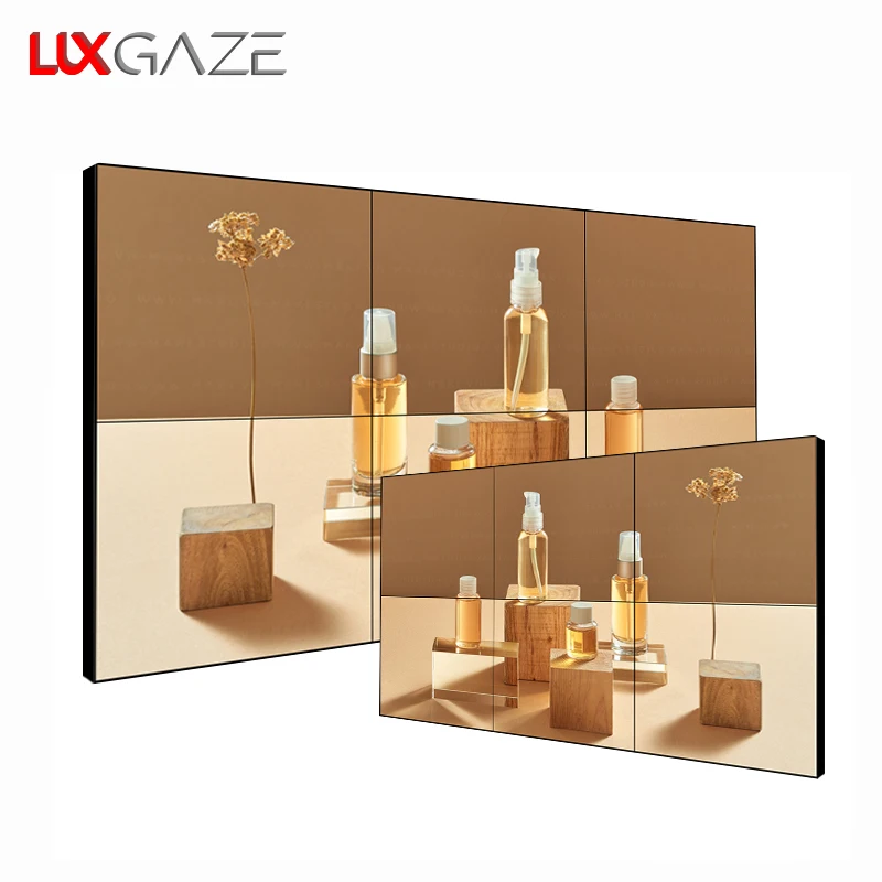 LuxGaze 46 55 65 Inch 3.5mm Lcd Video Wall Advertising Splicing Screen 4k 3x3 Wall Mount Smart Lcd Video Wall Display