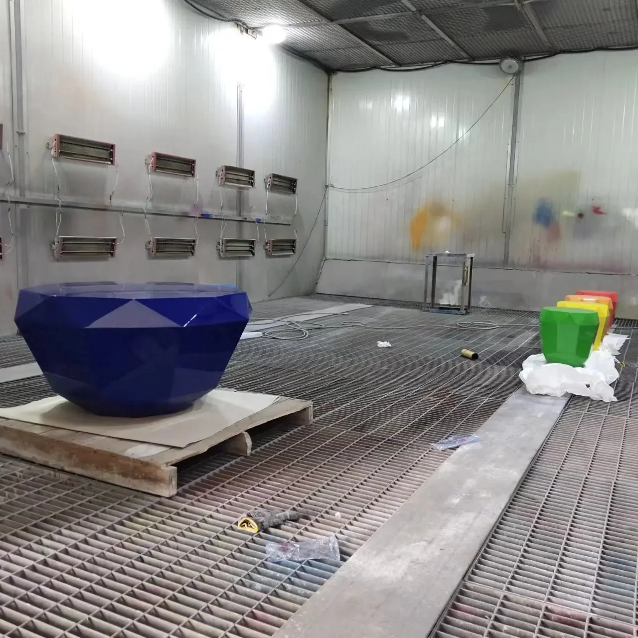 Modern garden display metal art furniture mall street diamond table chair statue home yard decor stainless steel urban sculpture