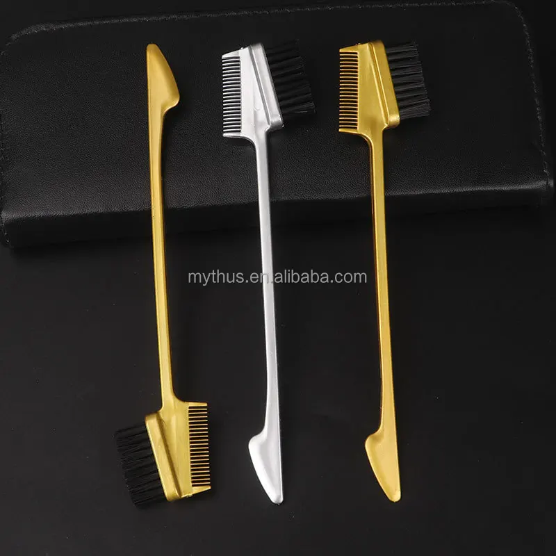 Wholese Plating Hair Edge Brush and Comb Soft Bristle Hairline Edge Control Edge Fixer For Baby Hair Women Curling Accessories