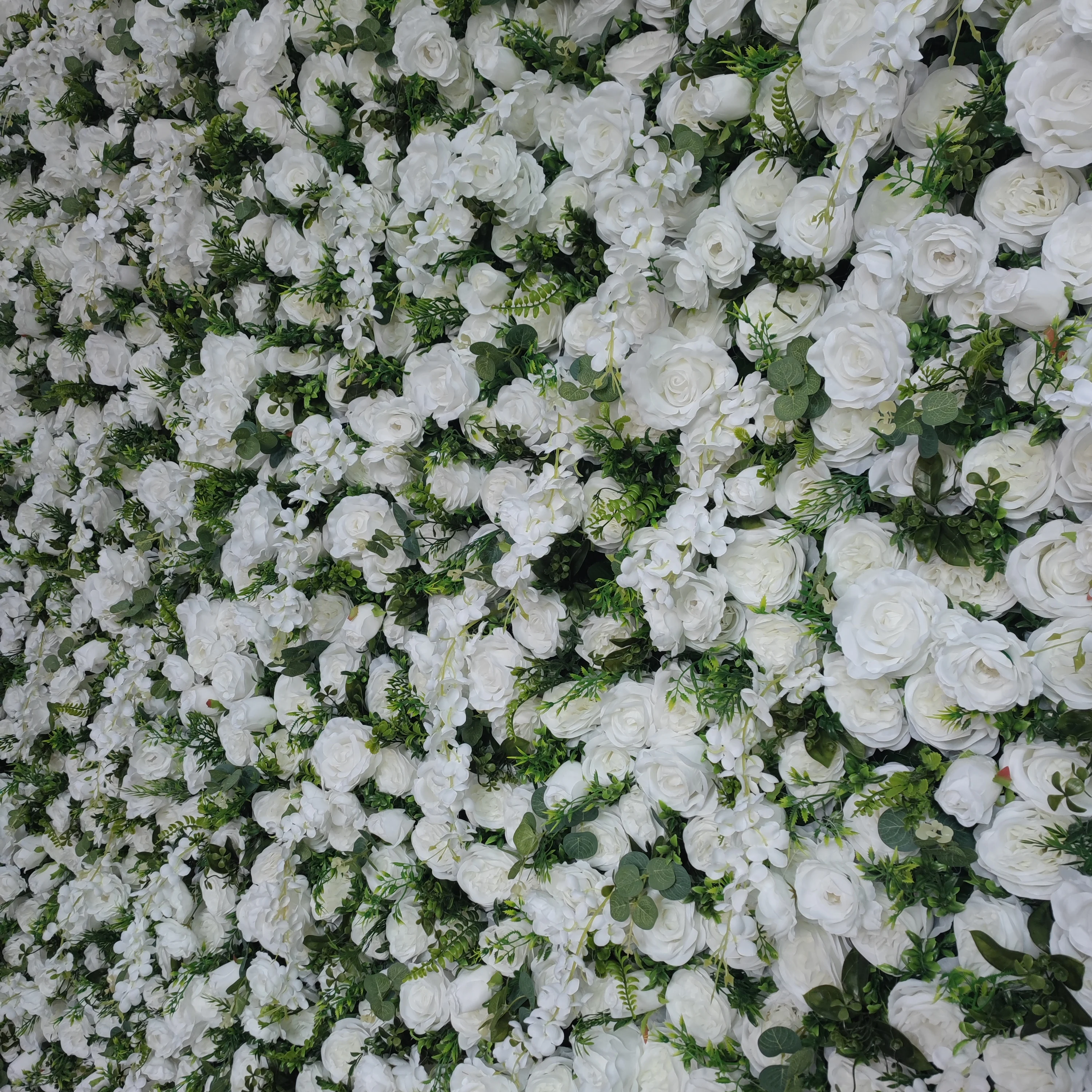 DKB  5d Roll Up Flower Wall Backdrop wedding decor backdrop Flower Wall panel Cloth Flower Wall Green and White