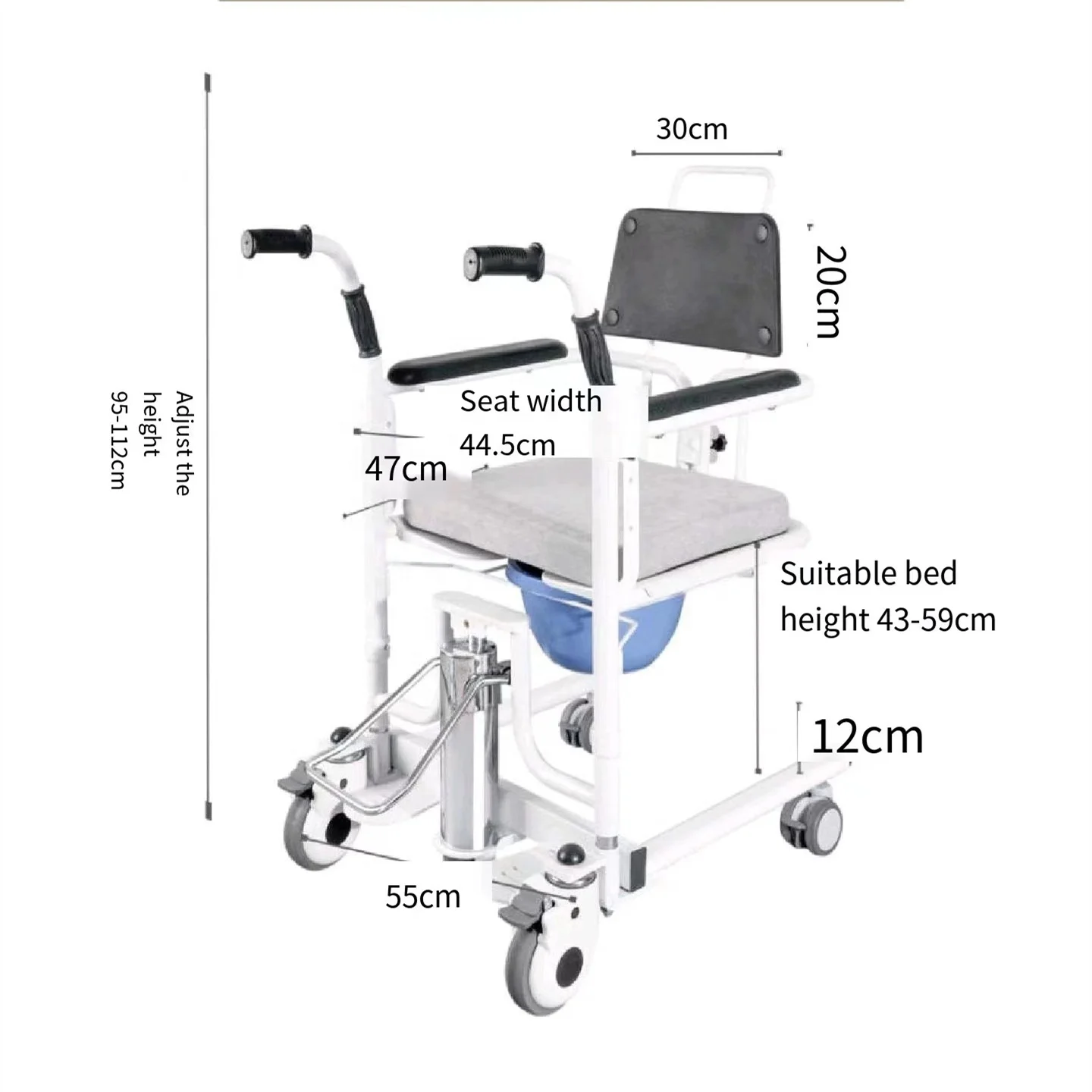 Lying Down Multifunctional Transfer Machine For Disabled People Lifting Toilet Chairs Paralyzed Elderly Hydraulic Chairs