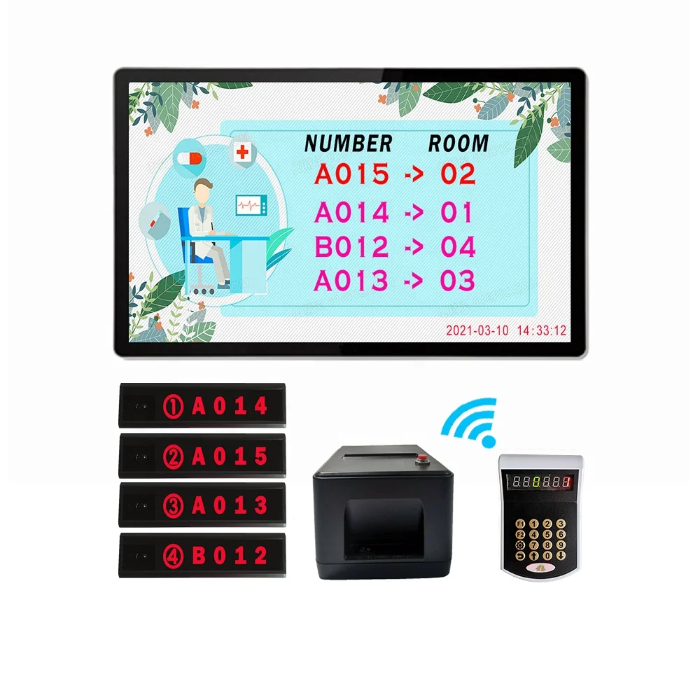 Cheap price clinic pharmacy keypad crow control queue solution LED TV display wireless simple customer queuing system