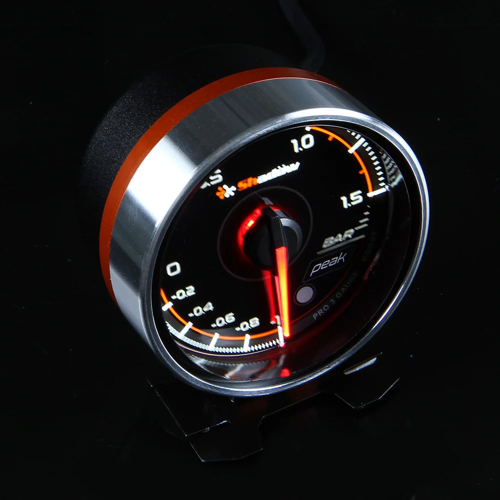Racing Car Boost Gauge Kit 2 inch 52mm and Smoked Black Face Boost Gauge Meter 40 psi