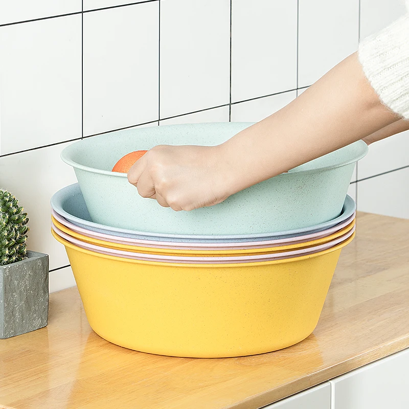 Mint Green Washbasin Household Plastic Kitchen Washing Thickened Durable Student Dormitory Bathroom Washing Underwear Large