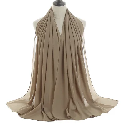 
Wholesale Plain georgette scarf thick bubble heavy chiffon borong tudung woman shawl muslim scarf hijab 