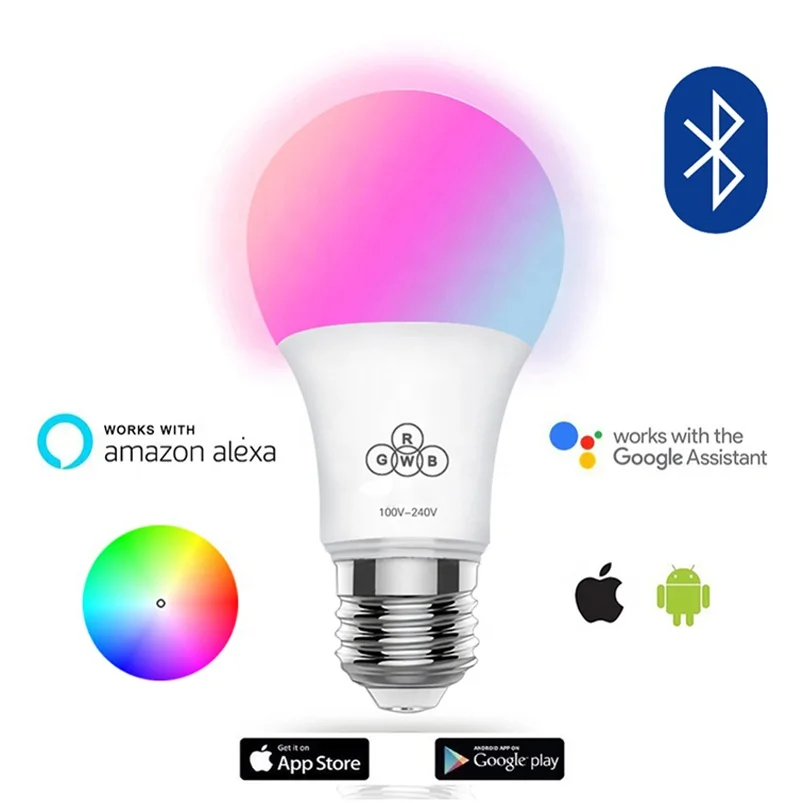  Популярная Светодиодная лампа WiFi и bluetooth Tuya умные светодиодные лампы