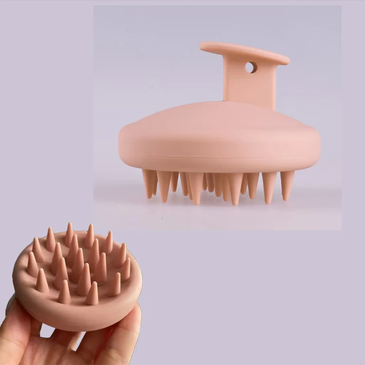 High Quality Soft Pure Silicone Scalp Massage Brush Barbershop Hair Wash Brush Household Shower Clean Round shampoo Brush