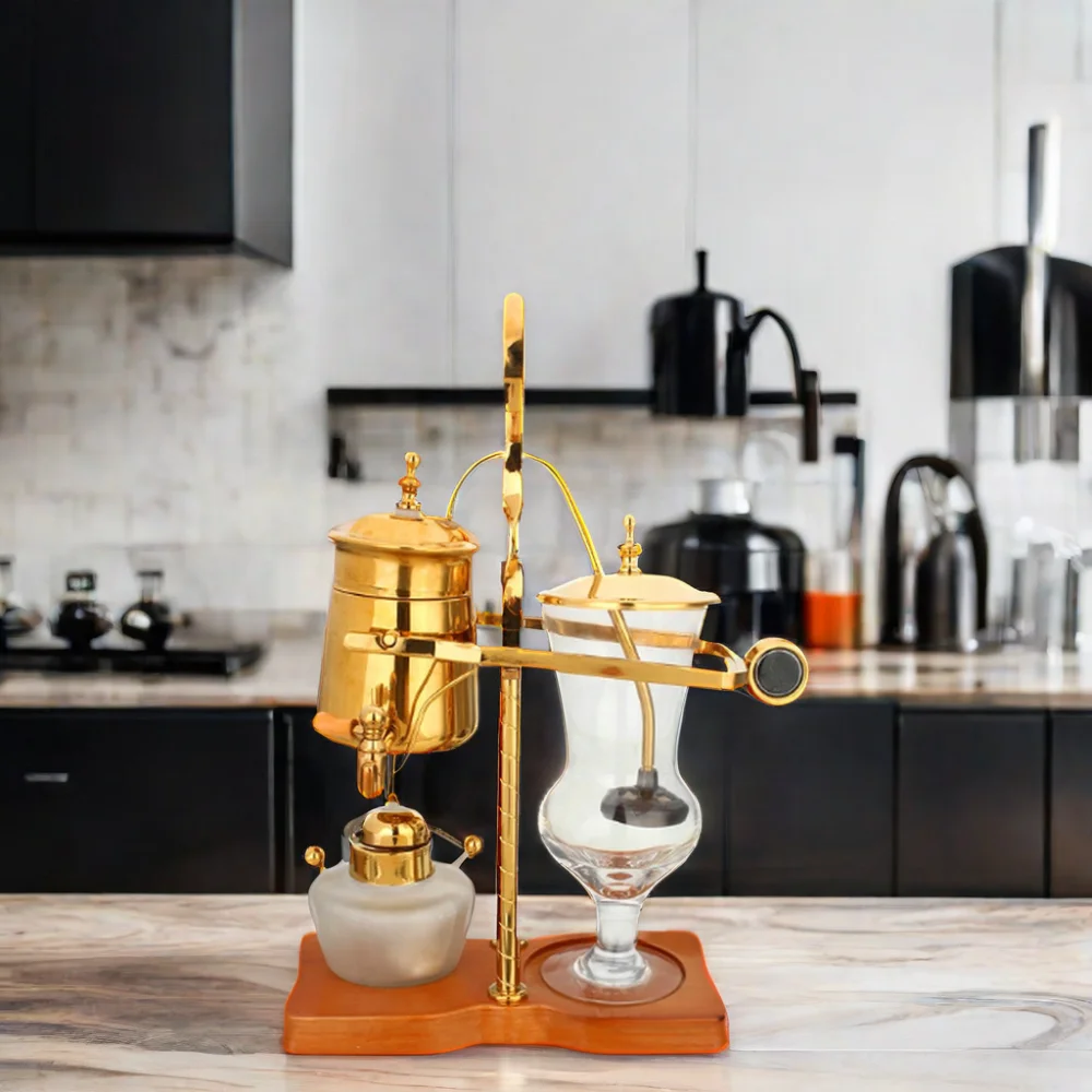 Multifunctional Silver Gold Color Belgium Luxury Royal Family Balance Syphon Siphon Coffee Maker