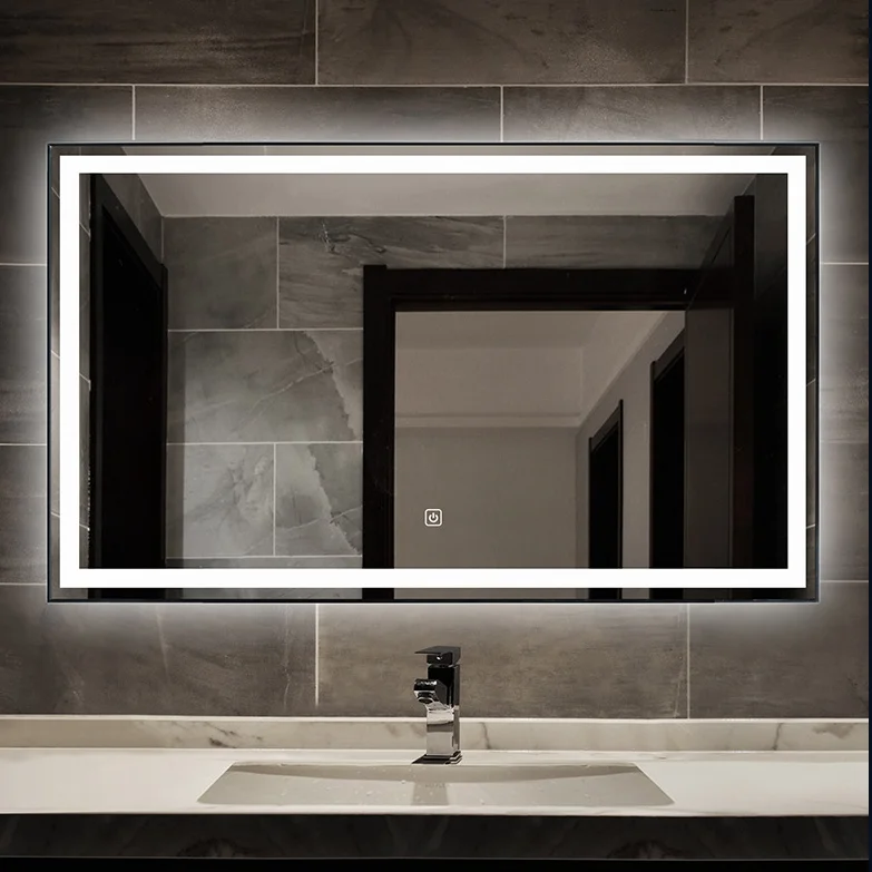 Factory Direct Sale Modern LED Dimming  backlit Touch Sensor Defogger Smart Bathroom mirror