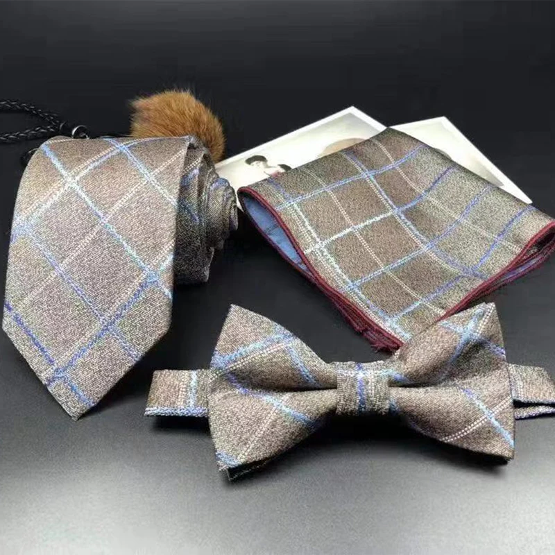 Модный Красочный мужской галстук-бабочка и карманный квадратный набор из 3 предметов