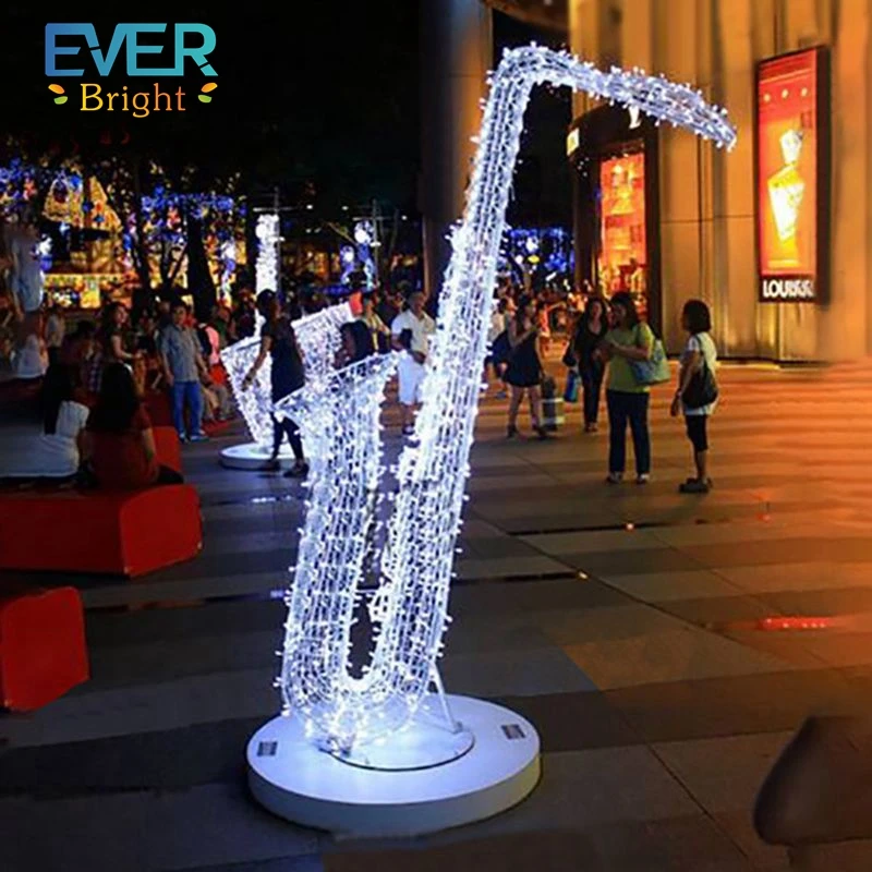 3D Christmas Motif LED Lighting Lamp PVC Musical Instrument Shape Landscape Decoration for Weddings and Halloween Parties