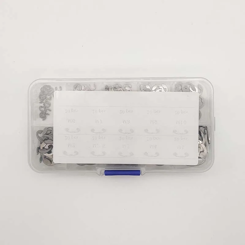 120pcs Set 304 Stainless Steel E Circlip Kit E Type Circlip Opening Stop Ring Metric 10 Size  M1.5 M2 M3 M4 M5 M6 M7 M8 M9 M10