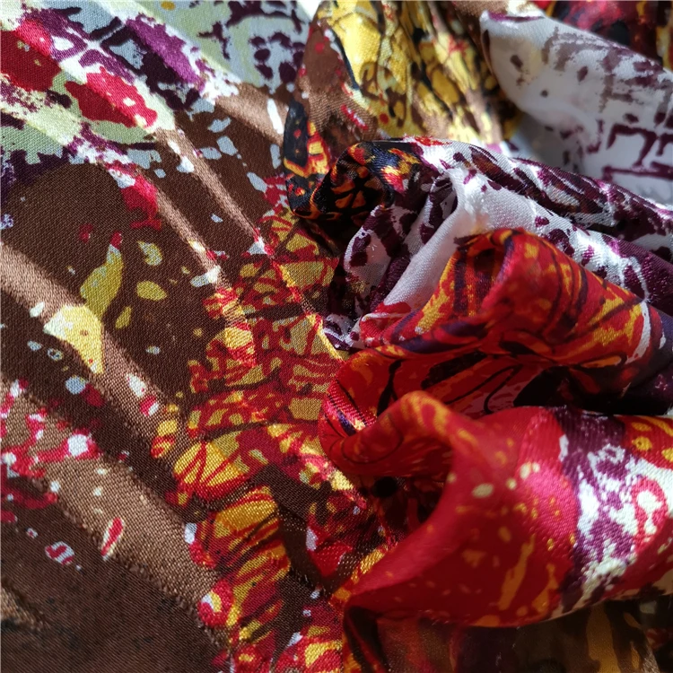 
Italian Burnout Silk Fabric Silk Viscose Blend Fabric Viscose Silk Fabric 