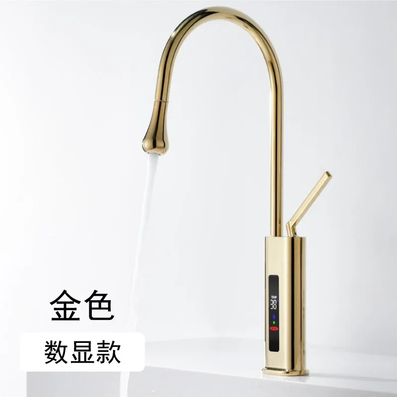 Basin Faucet Modern Bathroom Mixer Tap Black Gold Wash basin Faucet Single Handle Hot and Cold Waterfall Faucet