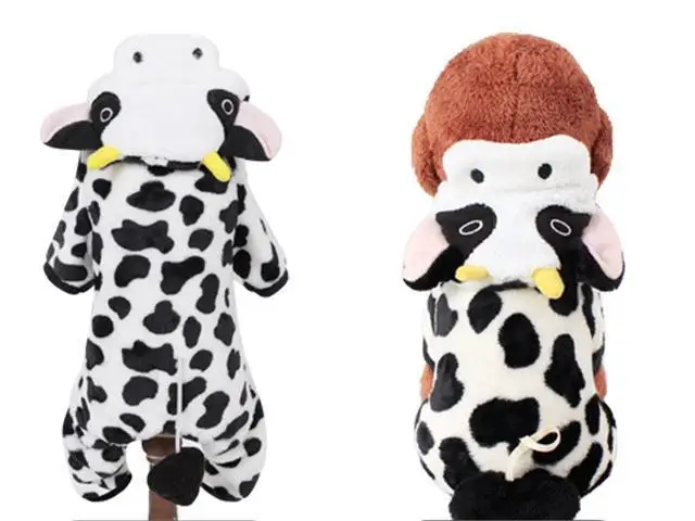 New Autumn and Winter Pet Dog Clothes Thickened Warm Teddy Corgi Fighting Dog Cat Winter Apparel Solid Pattern Wholesale
