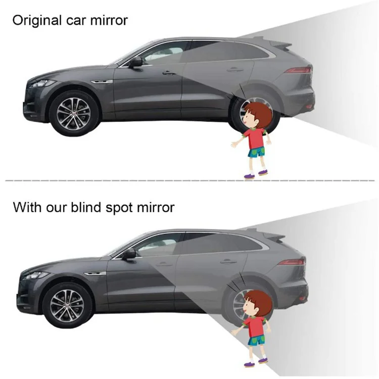 Diamond-studded car rearview mirror 360 degree rotating car small round mirror car auxiliary blind spot rearview mirror