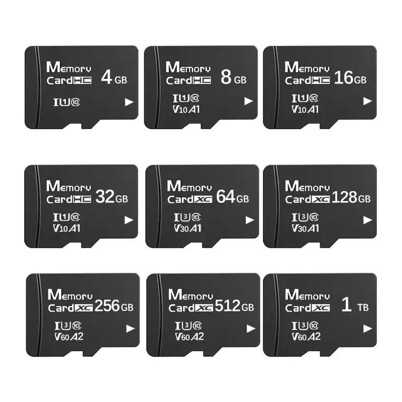 Original 4GB 8GB 16GB 32GB 64GB 128GB 256GB 512GB 1TB 4 8 16 32 64 128 256 512 GB 1TB SD TF Flash Storage Cards For Mobile Phone