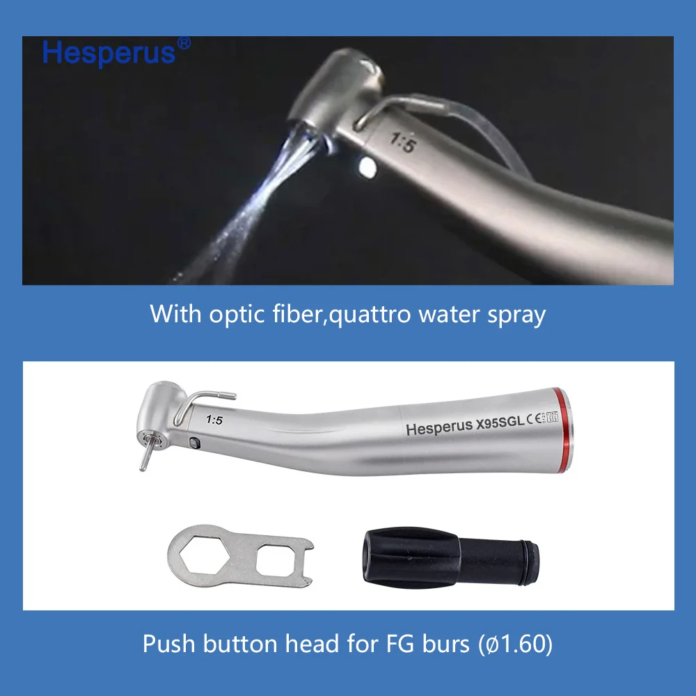 Hot 1:5 Turbine Push Button High Speed Dental Handpiece Dental Led Quick Coupling Fiber Optic Handpiece