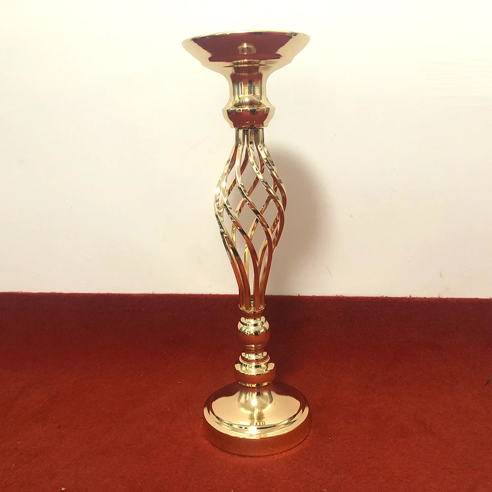 Metal Vase Wedding Table Flower Stand Centerpieces With Round Square Glass Candle Holder Chrome