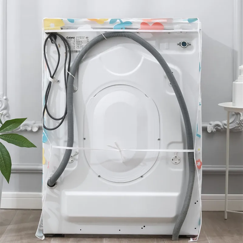 Ready To Ship PEVA Flower Printed Washing Machine Washer Dryer Dust Cover