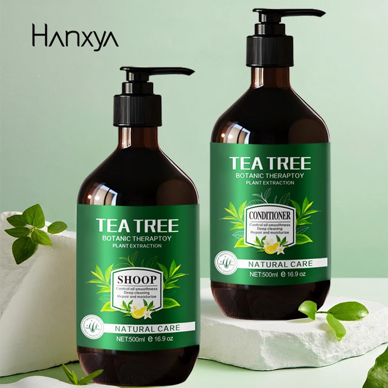 Private label tea tree oil shampoo, anti-hair loss conditioner, nourishing and thickening damaged hair conditioner, hair mask