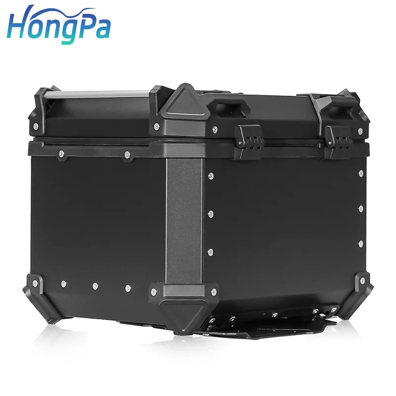 Motorcycle Top Box Top Case Tail Boxes Aluminum 45L Motorcycle Rear Box Delivery Food Trunk