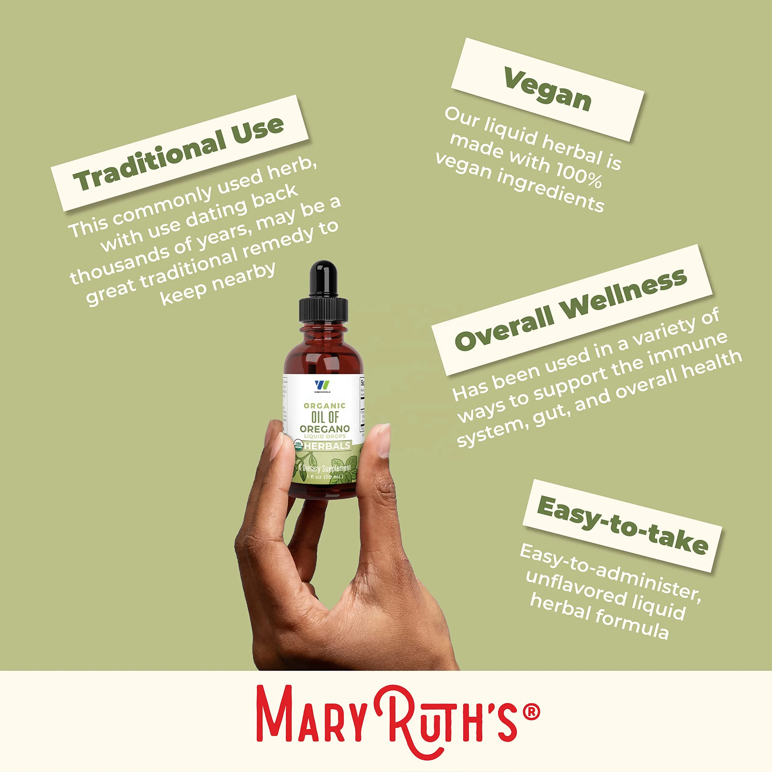 USDA Organic Oregano Oil Drops OEM ODM Herbal Liquid Blend Vitamin Supplement for Adult Immune Support