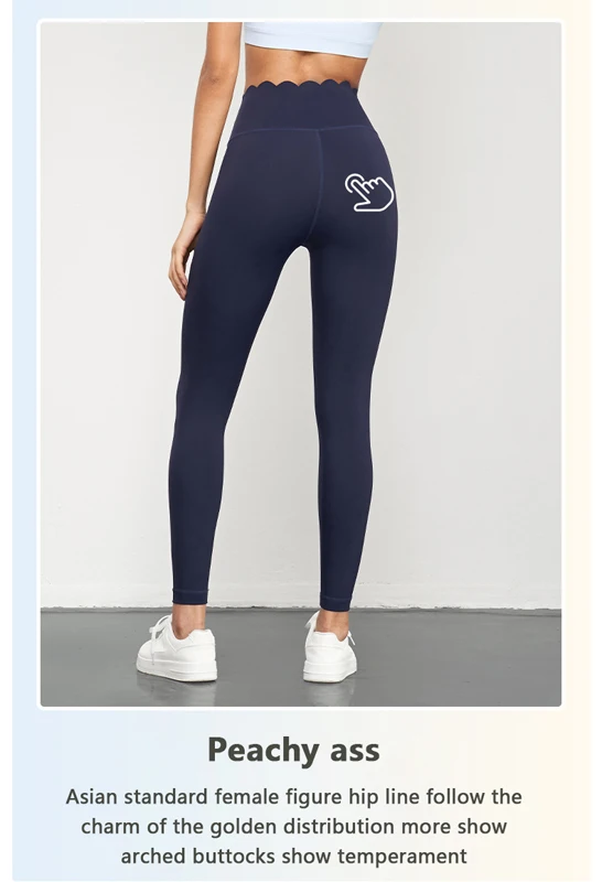 Joy Young Hot Selling High Waist Solid Color Tummy Tight Peach Butt Leica Sport Fitness Yoga Leggings For Women