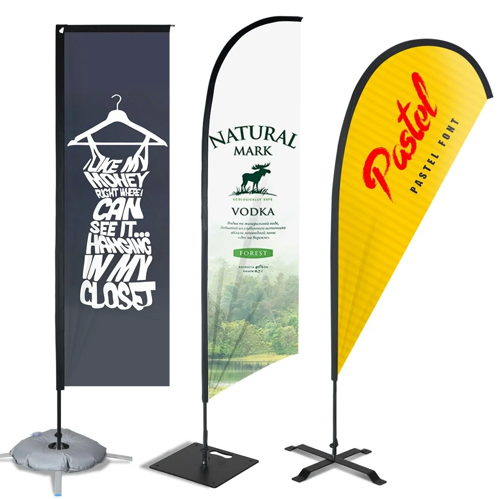 Factory Price Custom Polyester Beach Swooper Feather Banner Sign Flags