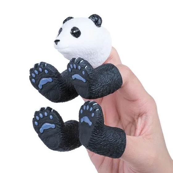 Custom baby cartoon animal puppet finger kids doll toy set soft children plastic squirrel tiny hand