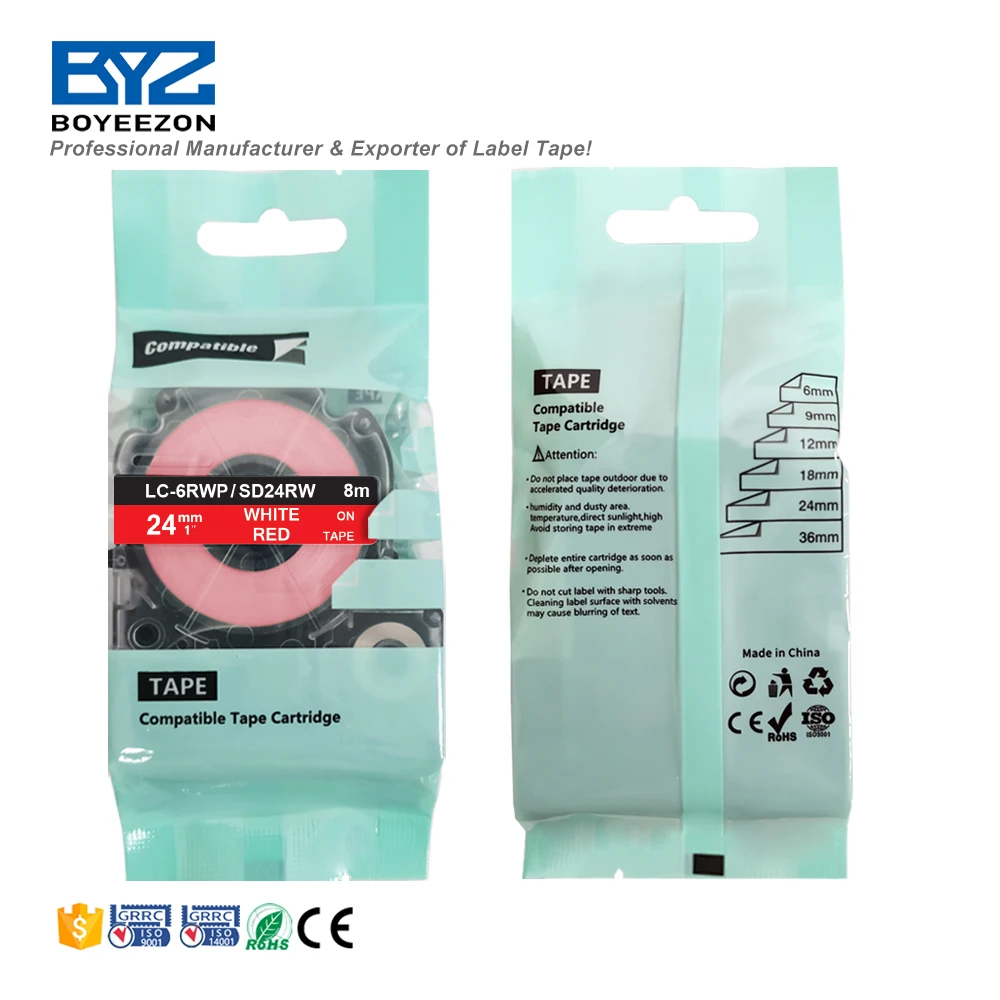 SD24RW LC-6RWP Совместимость запечатанных лент для EPSON белое золото на красном LW-600P/700/Z700/Z900/1000P